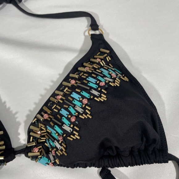 EUC Kenneth Cole [ Small ] LEGGO MY DECO Beaded Tri Top & Bikini Bottom‎ - Picture 8 of 12
